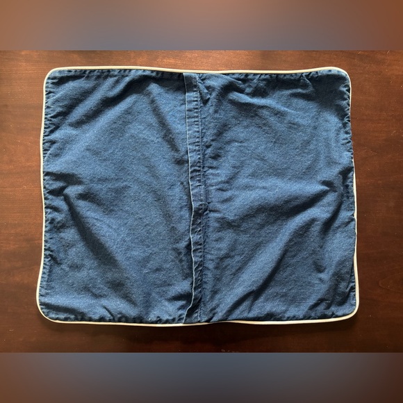 Rare L.L. Bean vintage denim cotton pillow cushion cover sham set of two 24x19 - Picture 6 of 6